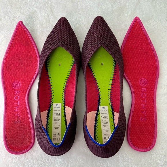 Rothy’s The Point In Retired Berry Lattice Color Size 6.5 - Picture 7 of 9